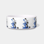 Floral bouquet-blue pet bowls