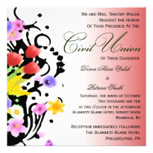 Floral Bouquet Civil Union Invitation