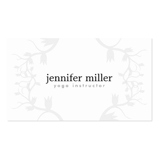 FLORAL BRANCHES in LIGHT GRAY Business Card Templates