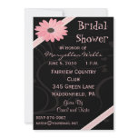 Floral Bridal Shower Invitation in Pink and Black invitations