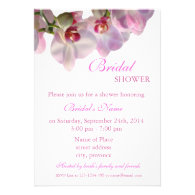 Floral bridal shower, pink orchid flowers cards