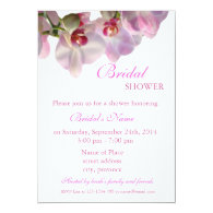 Floral bridal shower, pink orchid flowers cards