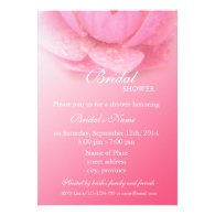 Floral bridal shower, pink waterlily invitation