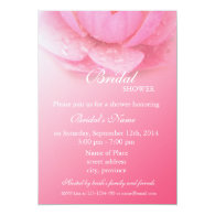 Floral bridal shower, pink waterlily invitation