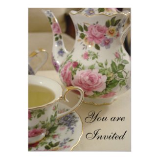 Floral Bridal Tea Party Invitation 5" X 7" Invitation Card