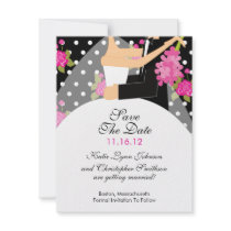 Floral Bride & Groom Save The Date Invitation