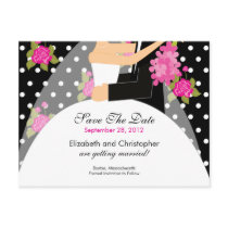 Floral Bride & Groom Save The Date Invitation Post Card