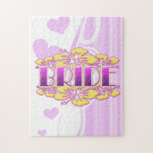 floral bride  wedding shower bridal party fun puzzles