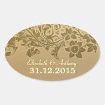 floral brown grunge save the date stickers