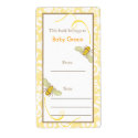 Floral Bumble Bee Bookplate label