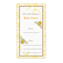Floral Bumble Bee Bookplate Shipping Label
