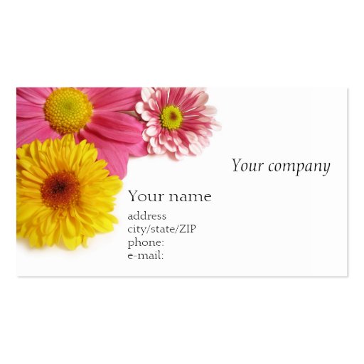 Floral business card (front side)