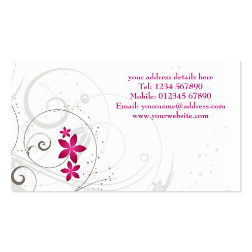 Floral Business Card (back side)