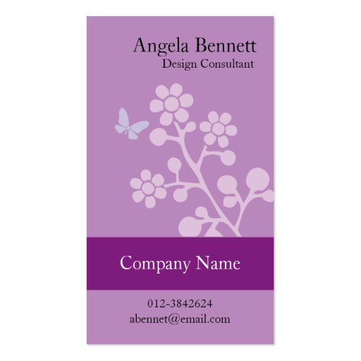 Floral Business Card Butterfly Blossom (front side)
