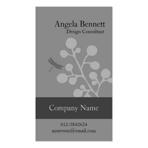 Floral Business Card Dragonfly Blossom