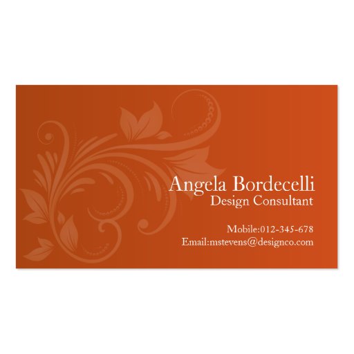 Floral Business Card Floral Swirl 1