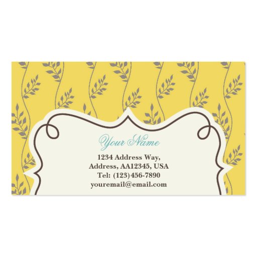 Floral Business Card, Profile Card (back side)