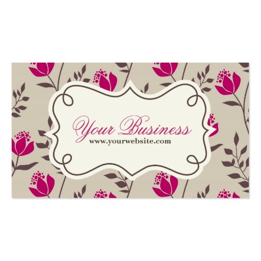 Floral Business Card, Profile Card (front side)
