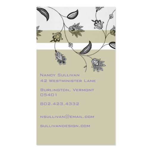 Floral Business Card Templates (back side)