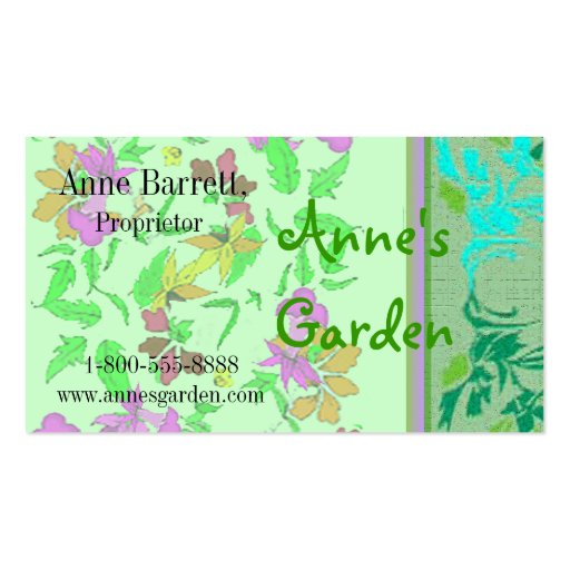 Floral Business Cards (front side)