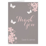 Floral Butterflies Baby Shower Thank You Card