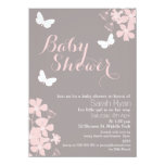 Floral Butterflies Girls Baby Shower Invitation