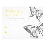 Floral Butterflies Response Card Custom Invite