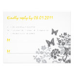 Floral Butterflies Response Card Personalized Invitation