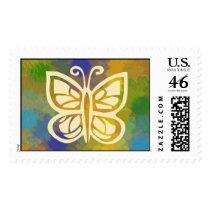 Floral Butterfly Postage Stamp
