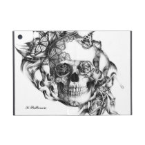 Floral butterfly skull from hand illustration powis icase