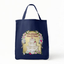 Floral Cake Wedding Tote Bag