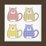 Floral Calico Kitty Magnet magnets