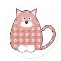 Floral Calico Kitty Pink Sticker sticker