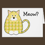 Floral Calico Kitty Yellow Card cards