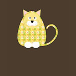 Floral Calico Kitty Yellow Shirt t-shirts