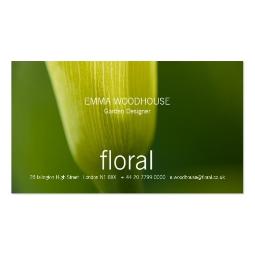 Floral - Calla Business Card (front side)