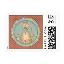 Floral Cat Postage