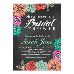 Floral Chalkboard Bridal Shower invitation