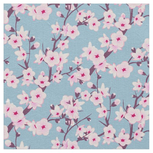 Floral Cherry Blossoms Fabric Zazzle