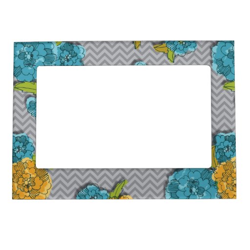 Floral Chevron Magnetic Frame