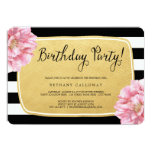 Floral Chic Birthday Invite / Faux Gold Foil