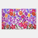 Floral cloth material stickers