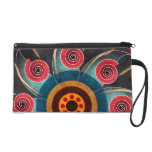 Floral Color Abstract Vector Art Bag Wristlet Clutch