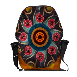 Floral Color Abstract Vector Art Messenger Bag