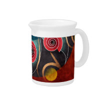 Floral Color Abstract Vector Art Pitcher
