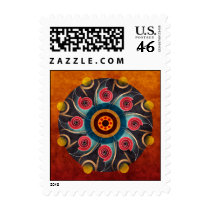 Floral Color Abstract Vector Art Postage Stamp