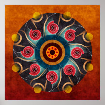 Floral Color Abstract Vector Art Print