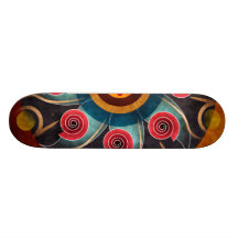 Floral Color Abstract Vector Art Skateboard