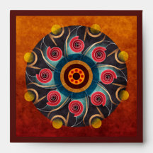 Floral Color Abstract Vector Art Square Envelope