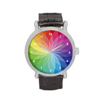 Floral Color Wheel Design Watch at Zazzle